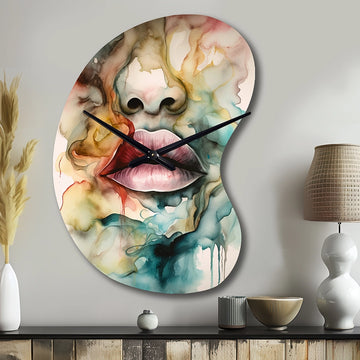 Colorful Lips - Asymmetric Metal Wall Clock